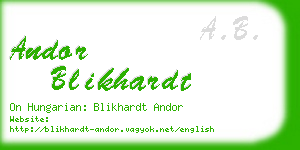 andor blikhardt business card